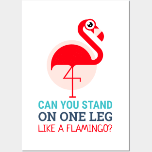 talented flamingo (can you stand on one leg like a flamingo?) Posters and Art